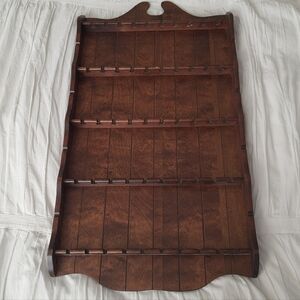 Vintage 50 Slot Wood Spoon Collector Display Rack